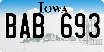 IA license plate BAB693