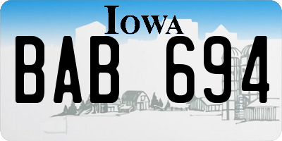 IA license plate BAB694