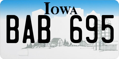 IA license plate BAB695