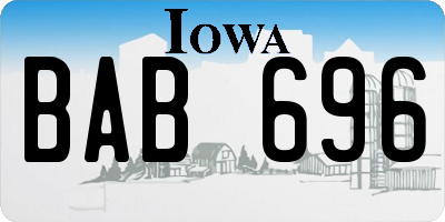 IA license plate BAB696