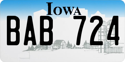 IA license plate BAB724