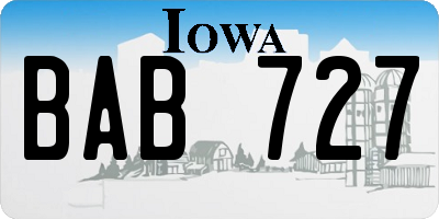 IA license plate BAB727