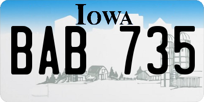 IA license plate BAB735