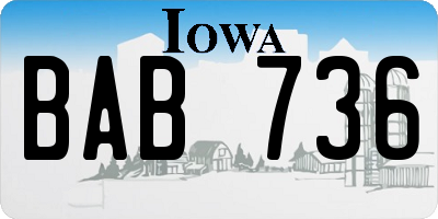 IA license plate BAB736