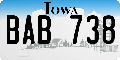 IA license plate BAB738