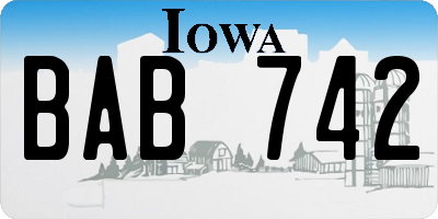 IA license plate BAB742