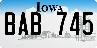 IA license plate BAB745