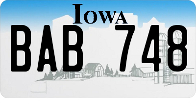 IA license plate BAB748