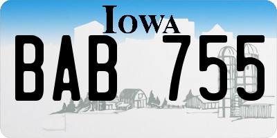 IA license plate BAB755