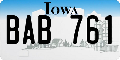 IA license plate BAB761