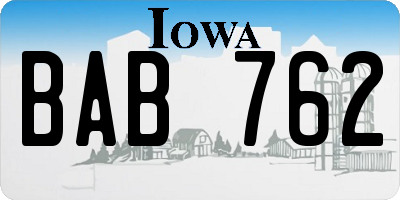 IA license plate BAB762
