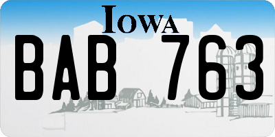 IA license plate BAB763