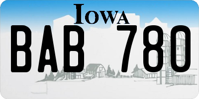 IA license plate BAB780