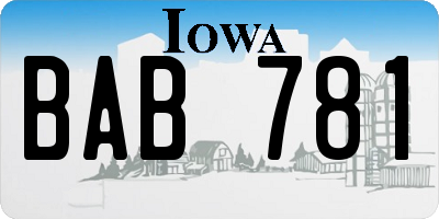 IA license plate BAB781