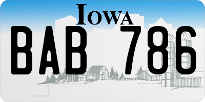 IA license plate BAB786