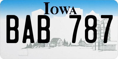 IA license plate BAB787