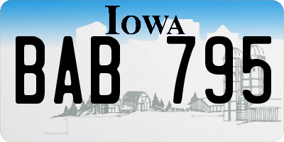 IA license plate BAB795