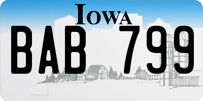 IA license plate BAB799