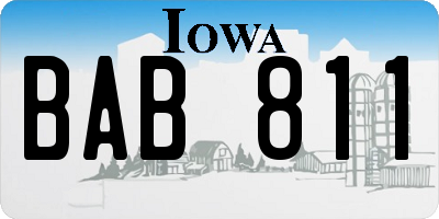 IA license plate BAB811