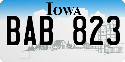IA license plate BAB823