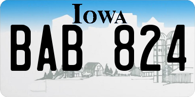 IA license plate BAB824