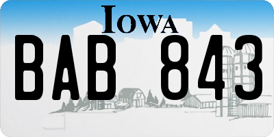 IA license plate BAB843