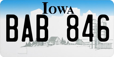 IA license plate BAB846
