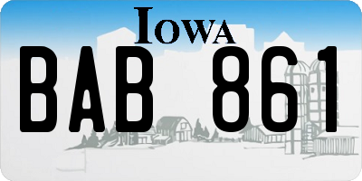 IA license plate BAB861