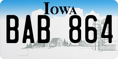 IA license plate BAB864