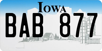 IA license plate BAB877