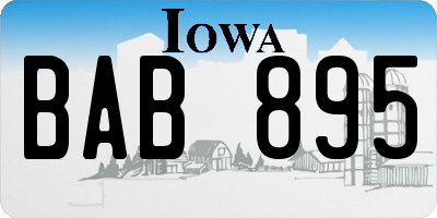 IA license plate BAB895