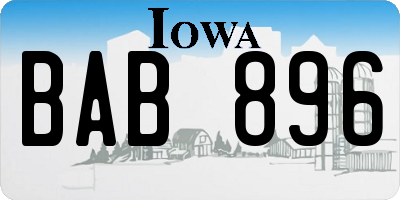 IA license plate BAB896