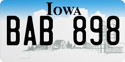 IA license plate BAB898