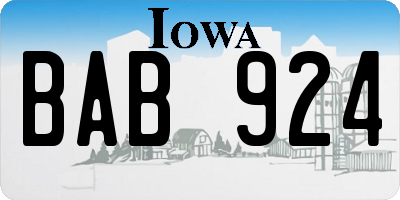 IA license plate BAB924