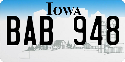 IA license plate BAB948