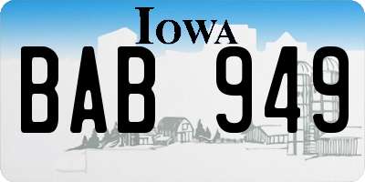 IA license plate BAB949