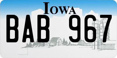 IA license plate BAB967