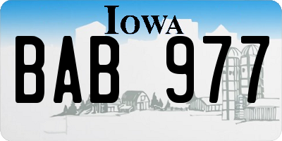 IA license plate BAB977