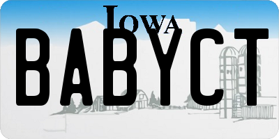 IA license plate BABYCT