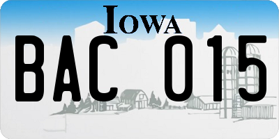 IA license plate BAC015
