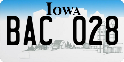 IA license plate BAC028