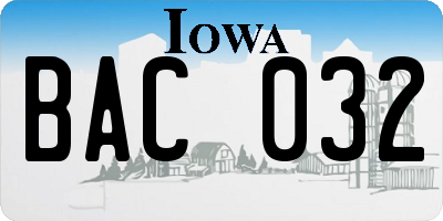 IA license plate BAC032