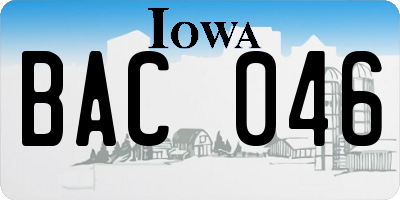 IA license plate BAC046