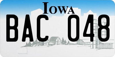 IA license plate BAC048