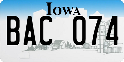 IA license plate BAC074