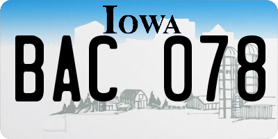 IA license plate BAC078