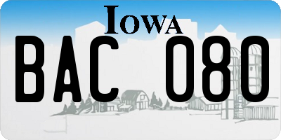 IA license plate BAC080