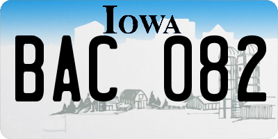 IA license plate BAC082