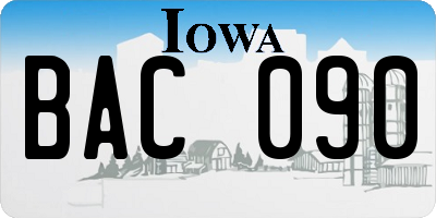 IA license plate BAC090