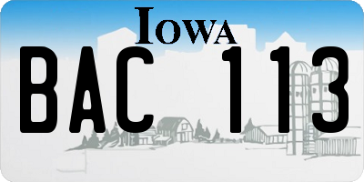 IA license plate BAC113